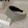 Faixa de cabeça de tricô retrô simples de aba larga para mulheres, cor escura, copa alta, não aperta, adequada para ir ao trabalho, acessório de cabelo