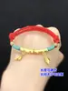 Prata Pura s999 Banhado a Ouro Contas de Balde Ascendente Furo Grande Contas Separadas Pulseira de Corda de Mão Trançada Colar Acessórios DIY Feitos à Mão