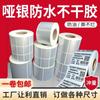 Papel adhesivo plateado PET resistente al agua y a altas temperaturas con punto de rotura de fábrica, adhesivo de código de barras plateado anti-falsificación