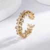 Anillo de Trigo Hueco Seiko Transfronterizo de Venta Caliente de Japón y Corea del Sur para Mujer Temperamento Rico de Hoja Única Sentido de Alto Nivel No se Desvanece Anillo Abierto