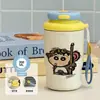 Nueva taza térmica y conservadora de frío, serie de pintura al óleo, un regalo para niños pequeños, portátil para uso en exteriores, taza de café moderna para estudiantes