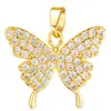 Moda Transfronteiriça Liga de Cobre Micro Diamante Zircônia Colorida Borboleta Pingente Acessórios DIY Acessórios de Colar Atacado