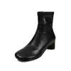 Botas Largas Elásticas Super Elásticas para Mujer Botas Adelgazantes Punta Redonda Tacón Medio Botas Estilo Nuevo de Invierno Versión Coreana Cremallera Lateral Botas Hasta la Rodilla Botas Elásticas