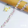 Exquisita Ropa Estilo Cinta de Seda de Poliéster con Encaje Bordado de Nueve Colores, Accesorios Hechos a Mano DIY para Tocados Qipao