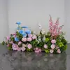 Arreglos de Flores Artificiales Transfronterizos para Bodas, Decoraciones de Pasillo, Decoraciones de Fondo para el Escenario de la Boda, Flores Falsas Terminadas, Flores de Seda