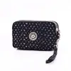 Carteira Feminina Longa 2026 Novo Modelo Bolsa para Celular Zíper de Três Camadas Grande Capacidade Clutch Bolsa Pequena de Tecido Necessaire