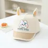 Chapéus de Bebê Fofos de Primavera Boné Versátil de Baseball Desenho de Coelho Boné de Baseball Infantil Chapéu de Sol de Verão