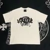 Marca Nueva Transfronteriza de Moda SYNA WORLD Camiseta de Manga Corta Estampada con Letras Hip Hop Streetwear Americano Verano Nuevo para Hombre