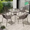 Mesas y Sillas de Exterior para Jardín, Patio, Balcón, Cafetería de Ratán para Ocio, Juego de Sillas de Café Impermeable y a Prueba de Sol