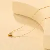 Collar Colgante Japonés y Coreano Nuevo Forma de X Diseño de Nicho Colgante de Corazón Cadena para Clavícula Chapado en Oro de 18K Acero Inoxidable Joyería