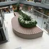 Banco Curvo de Acero Inoxidable para Macetas de Exterior Centro Comercial Asiento de Ocio Oficina de Ventas Zona Escénica Plantación de Paisajes Macizo de Flores Estanque de Flores