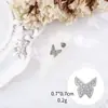 Prata Borboleta Nail Art Acessórios Luz Luxo Tridimensional Arco Metal Grande Asas de Borboleta Prego Ornamentos de Diamante Internet Explosões de Celebridades