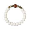 Hermoso Pulsera de Bodhi de Jade Blanco Cuentas de Buda Artístico Mori Sauvignon Blanc Temperamento Sencillo Cuentas de Calabaza Pulsera de Círculo Único