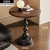 Mesa redonda pequena vintage para sala de estar, mesinha de centro, mesa lateral retrô estilo francês para uso doméstico, prateleira de varanda em ferro forjado