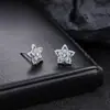 Brincos de Estrela de Cinco Pontas com Zircônia e Diamantes Completos para Homens, Brincos de Luxo Leve e de Alta Qualidade para Mulheres, Design de Nicho, Joias Versáteis para Atacado
