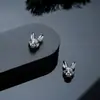 Aretes de Oreja de Conejo del Zodiaco Doce Transfronterizos para Hombres, Clips Magnéticos para Orejas de Diseño Original para Mujeres, Accesorios de Alta Gama Versátiles y Modernos