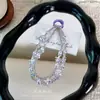 Cadena para Teléfono Móvil de Doble Capa con Estrella de Mar de Cristal Lanyard Corto de Perlas para Muñeca Accesorios de Cadena para Colgar Funda de Teléfono Colgante para Bolsa Venta al por Mayor