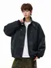 Chaqueta retro americana de PU mate, estilo hombre, nueva colección otoño/invierno 2026, moderna y elegante, corte holgado, cuello alto, chaqueta de motociclista