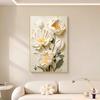 Pintura decorativa de porche estilo crema, mural de pared de fondo de sofá de sala de estar de alto nivel, pintura colgante de piso de flor abstracta para dormitorio