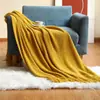 Manta de Punto Acrílico de Color Sólido 2026 Chal para Aire Acondicionado de Dormitorio Manta para Siesta Manta Decorativa Casual para el Pie de la Cama