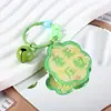 Chaveiro Inspirador com Texto de Flor Anel de Chaveiro Fofo para Estudante Pingente de Sino Decoração de Mochila em Acrílico Pequeno Presente
