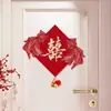 Decoración de Boda con Carácter de Doble Felicidad para el Hogar, Pegatinas para Puerta de Entrada, Artículos de Decoración para Sala de Estar y Dormitorio, Pegatinas de Carácter de Doble Felicidad con Peces Koi