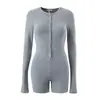 Ropa de Mujer de Moda Estilo Europeo/Americano Chica Atrevida Botón Adelgazante Capa Base Ropa de Abrigo Dos Colores Manga Larga Mono de Punto Top