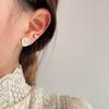 Nuevo Pendiente de Plata con Forma de Tulipan Suave Juego de Tres Piezas Fresco Nicho Joyería de Oreja de Mariposa Simple para Niñas para Mujeres
