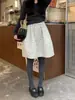 Saia floral retrô estilo coreano, saia curta, saia de comprimento médio para mulheres, saia de tulipa cinza de outono, saia evasê, saia bufante, saia godê
