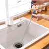 Limpiador de desagües manual, herramienta antiatascos de acero inoxidable para tuberías domésticas, inodoro y gadget de limpieza de inodoros