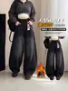 Calças Jeans Femininas de Barra Curva Estilo Novo Primavera e Outono para Crianças de Tamanho Médio e Grande Calças Longas Estilosas Moda Infantil Calças Grossas Aconchegantes de Inverno
