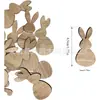 Em Estoque Atacado Madeira Paulownia Formato Coelho Fatias de Madeira DIY Grão de Madeira Adesivos de Decoração para Casa Decoração de Mesa 50 Peças