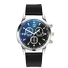 Ventas Directas de Fábrica Reloj de Pulsera de Acero de Tres Ojos con Cristal de Luz Azul Colorido Reloj de Cuarzo para Hombre Regalo Reloj para Hombre al Por Mayor
