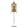 Tienda de ropa maniquí de cuerpo plano original soporte de exhibición maniquí de ventana de medio cuerpo plano de pecho femenino maniquí de papel kraft retro para ropa femenina
