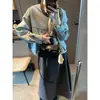 Mochie Blogger Moda Diária Color Blocking Patchwork Couro PU Gola Redonda Jaqueta Casual Jaqueta de Trabalho MQ1885