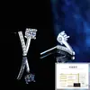 Pendientes de Plata de Ley S925 con Moissanita Color D Geométricos Franceses Simples en Forma de V Diseño de Nicho Pendientes de Alta Gama para Mujer