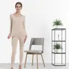 Ropa interior térmica para mujer con forro polar, engrosada, para culturismo, traje de mallas largas, camiseta interior de invierno