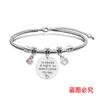 Pulsera Europea y Americana Transfronteriza de Acero Inoxidable Pulsera Hueso de Serpiente Día del Maestro Manzana de Diamante Conmemorativa Regalo Festivo Pulsera Grabada