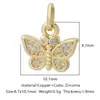 Distrito Lu Mariposa Cruzada Cobre Zircón Accesorios para Joyería DIY Ojo de Animal Collar Pulsera Colgante Pequeño Colgante