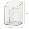 Porta Plumas Transparente al por Mayor para Escritorio de Aula Escritorio de Oficina Caja de Almacenamiento de Suministros Culturales de Tres Compartimentos Hermoso Porta Pinceles