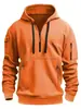 Moletom com Capuz e Zíper Masculino Transfronteiriço de Primavera e Outono, Pulôver Multibolsos, Jaqueta Esportiva Casual Masculina