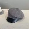 Boina de jornal para mulheres, boina de tricô para outono e inverno, elegante, faz o rosto parecer menor, chapéu de pintor, moderno, estiloso, boina amassada com bico de pato