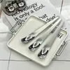 Cuchara para Helado de Acero Inoxidable 304, Cuchara para Postre, Cabeza Cuadrada, Cuchara para Empanadillas de Estilo Ins de Moda, Cuchara para Yogur Casera, Cuchara para Helado