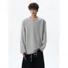 Nueva camiseta de punto de manga larga para hombre estilo "old money" de otoño, cuello en V, holgada, casual, versátil, talla grande