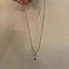 Colar Pingente Cruz Banhado a Cobre Dourado Modelo Igual de Blogueira Estilo Coreano na Cor Dourado Café, Corrente Versátil Hip-Hop Não Desbota