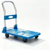 Carretilla de mano plegable de cuatro ruedas silenciosa, utilizada para transportar mercancías, hacer la compra y mover artículos.