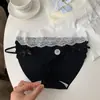 Calcinhas Triângulo Seamless de Seda Gelada com Sensação Zero, Invisíveis 10A Antibacterianas, Renda Sexy de Alto Valor para Meninas Doces e Puras