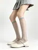 Medias negras estilo miu, pantimedias de jacquard de encaje finas para primavera y verano, medias blancas sexys que estilizan las piernas, calcetines hasta la mitad de la pantorrilla