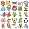 50 adesivos originais de zoológico, desenhados à mão, não violam direitos autorais, fofos em desenho animado, à prova d'água, decorativos, adequados para cadernos e copos de chá com leite