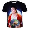Michael Jackson Estampado Digital 3D Exportación Europea y Americana Camiseta de Hombre Verano Casual
